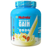 Nutrela Weight Gainer | 2kg Banana Flavour | High-Calorie Mass Gainer with Vitamins & Khandsari Sugar | Ideal for Men & Women