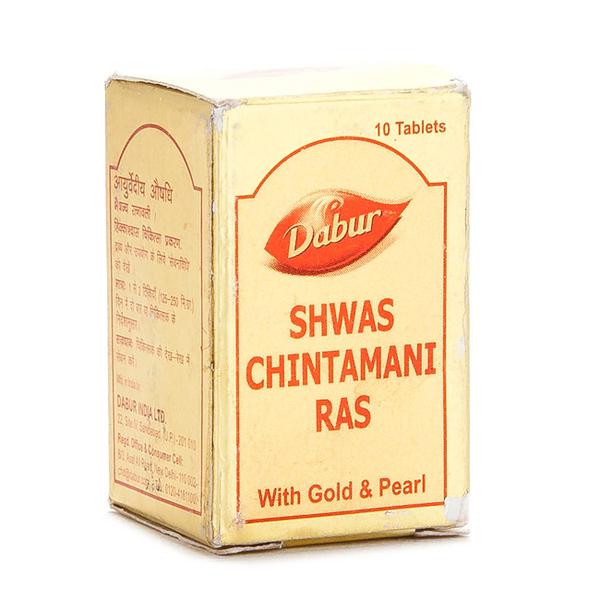 Shwas Chintamani Ras Gold and Pearl 10Tablet